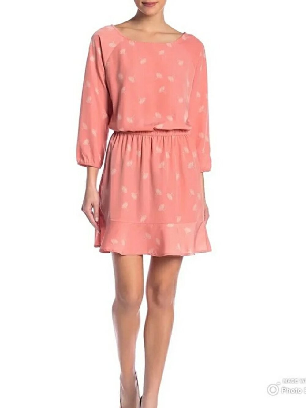 JOIE ARRYN PINK DANDELION FLORAL PRINTED DRESS